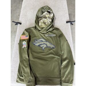 Nike Denver Broncos Mens Hoodie Size S Salute Service USA Flag NFL Sweatshirt